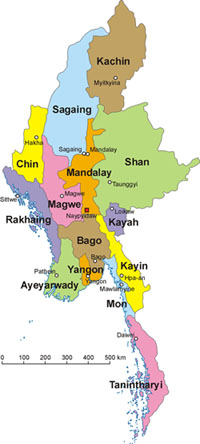 Административные районы Бирмы (Мньянмы)